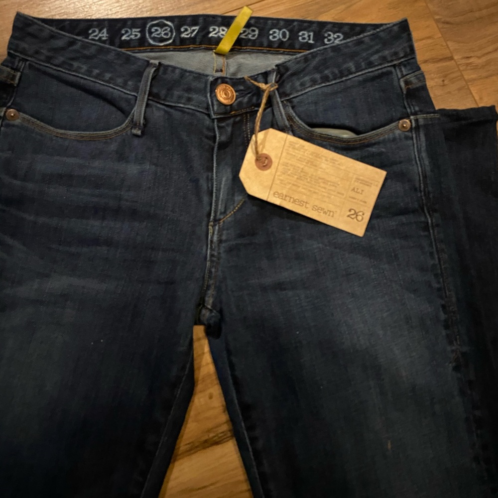 🥳HPx2🥳🖤🎉HP🎉Earnest Sewn Ali dark wash jeans size 26 - Picture 4 of 4
